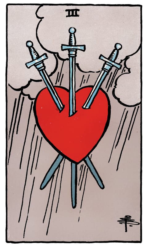 Three of Swords tarot card